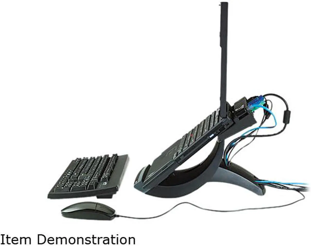 Alt view image 2 of 2 - 3M MMMLX550 Vertical Notebook Computer Riser, Cable Management, 9 x 12 x 6 1/2 - 9 1/2, Black