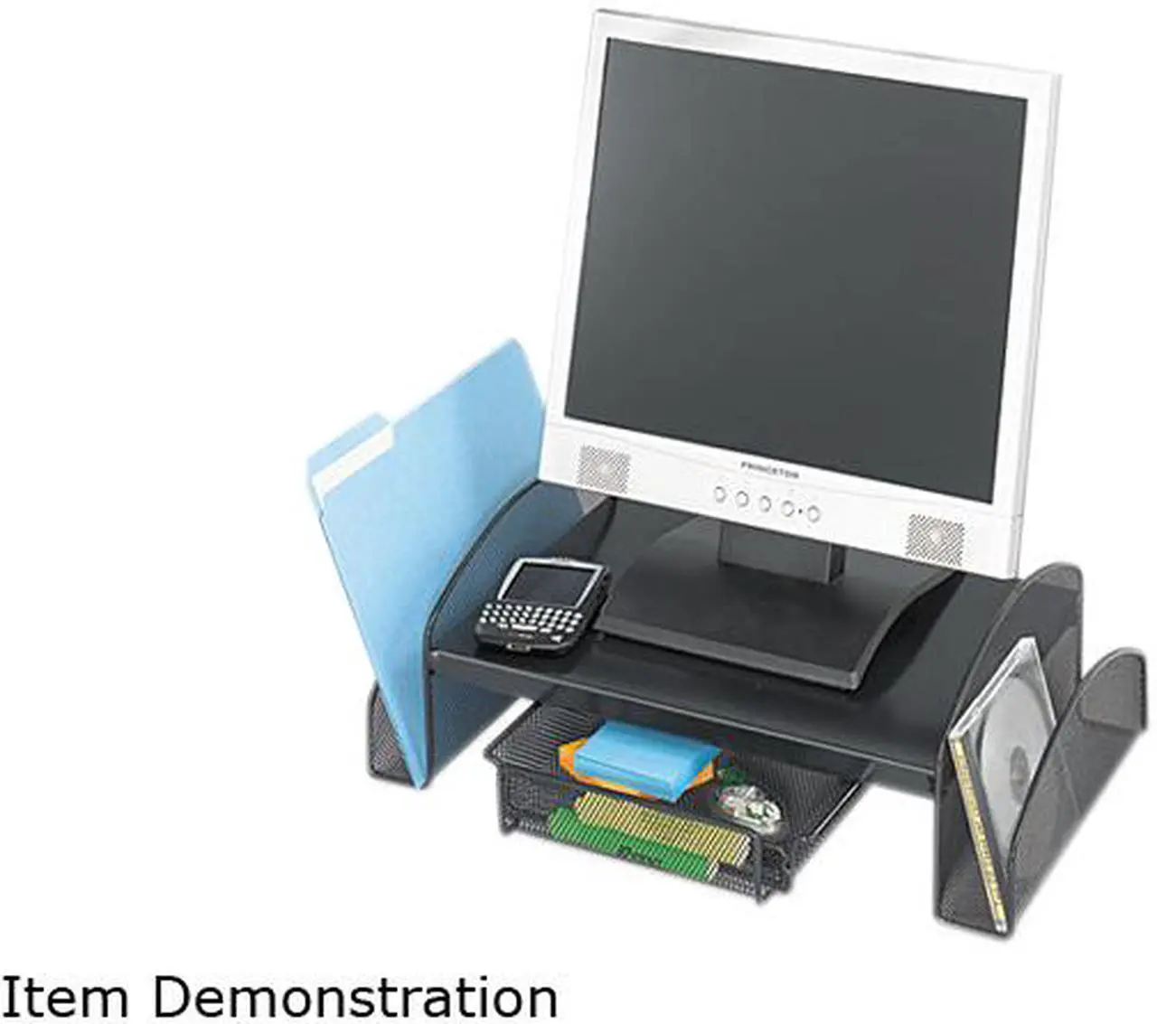 Main image of Safco 2159BL Onyx Mesh Steel Monitor Stand, 19 1/2 x 11 x 6 1/4, Black