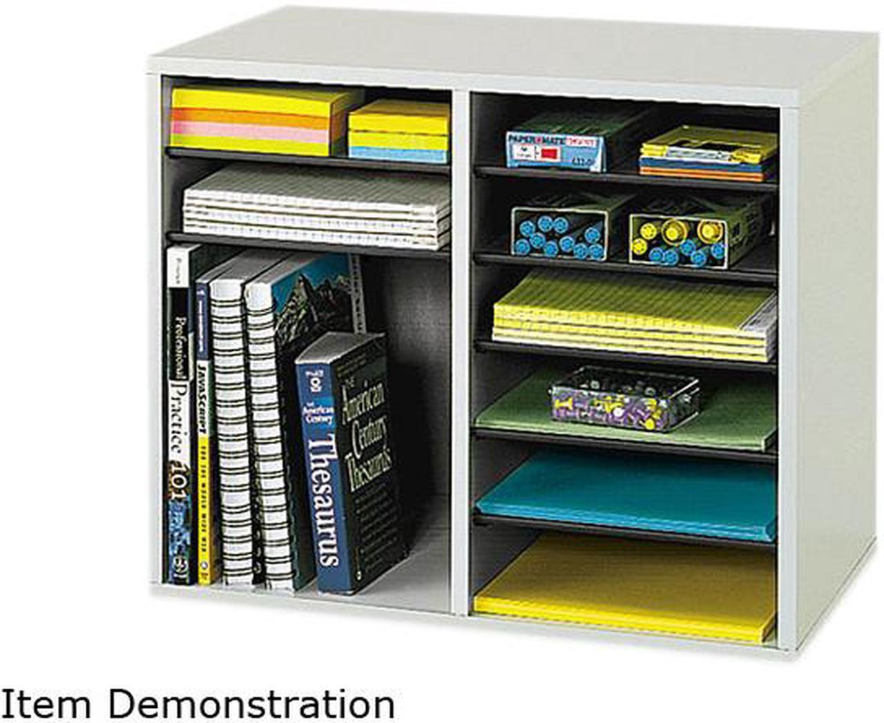 Main image of Safco 9420GR Fiberboard Literature Sorter, 12 Sections, 19 5/8 x 11 7/8 x 16 1/8, Gray
