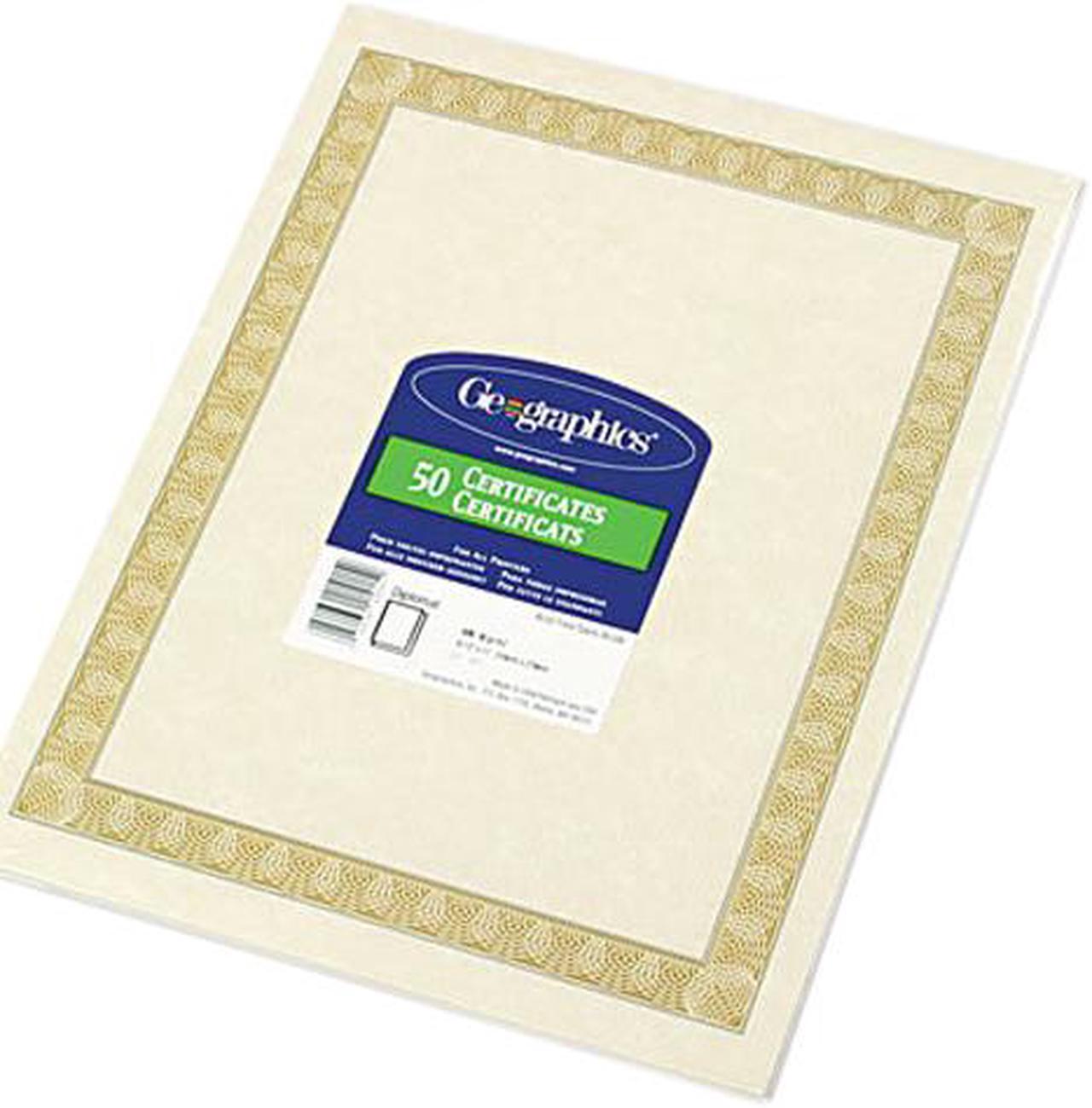 Main image of Parchment Paper Certificates, 8-1/2 x 11, Natural Diplomat Border, 50/Pack