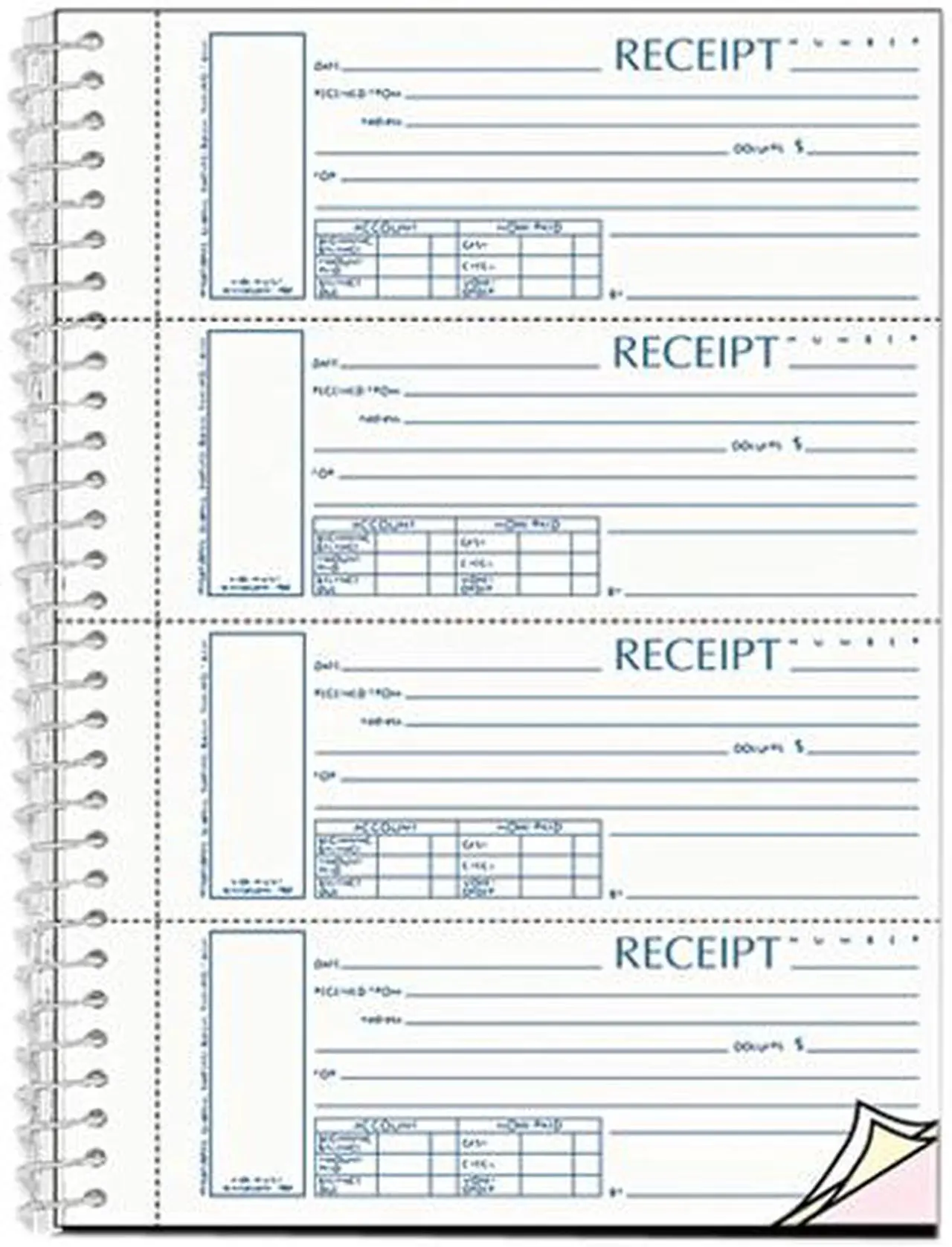 Main image of Rediform S16444W-CL Spiralbound Unnumbered Money Receipt Book, 2-3/4 x 7, Three-Part, 120 Sets/Book