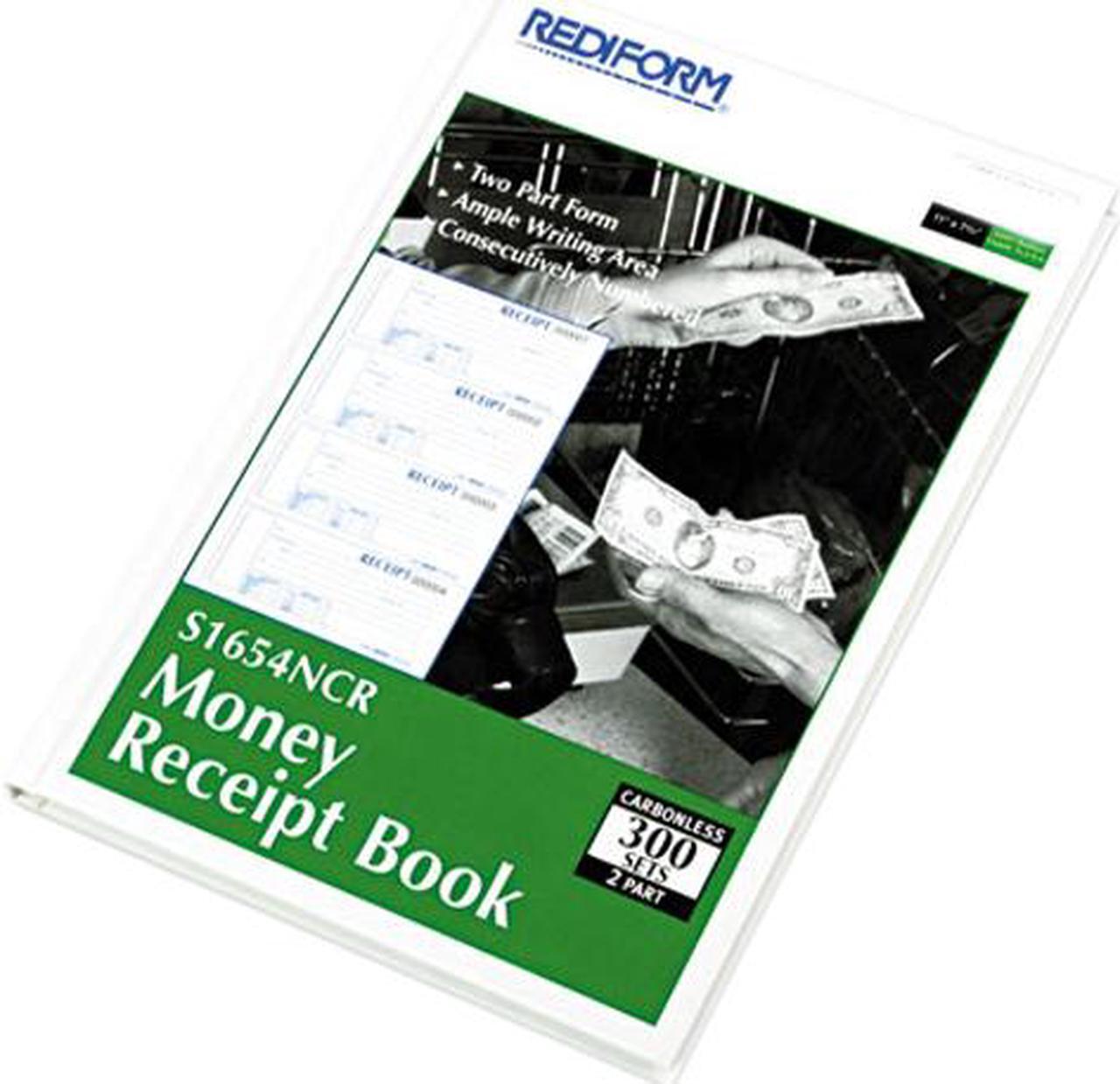 Main image of Rediform S1654N-CR Hardcover Numbered Money Receipt Book, 6 7/8 x 2 3/4, Two-Part, 300 Forms