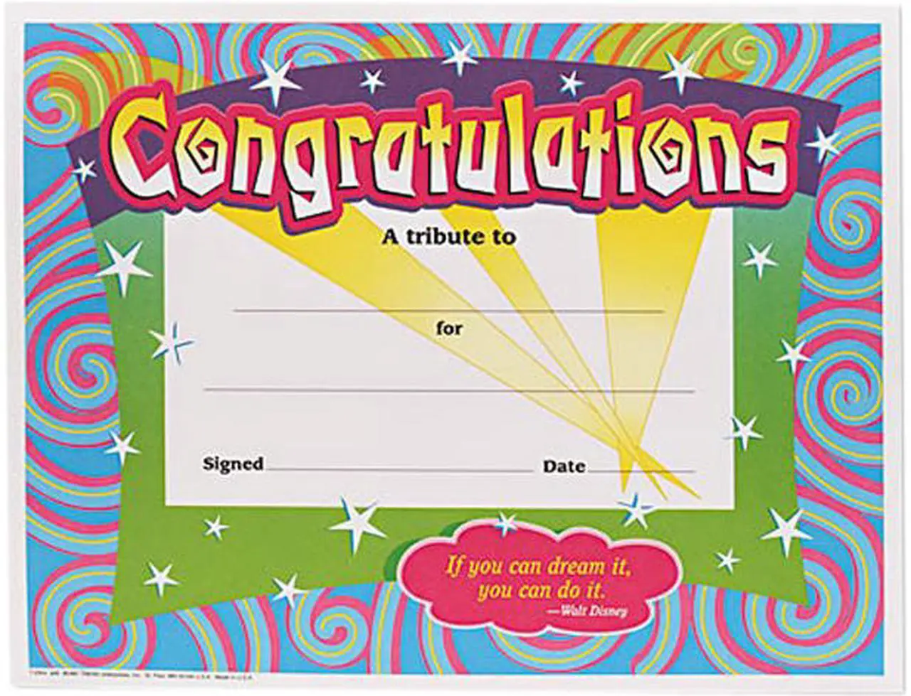 Main image of Congratulations Certificates, 8-1/2 x 11, White Border, 30/Pack