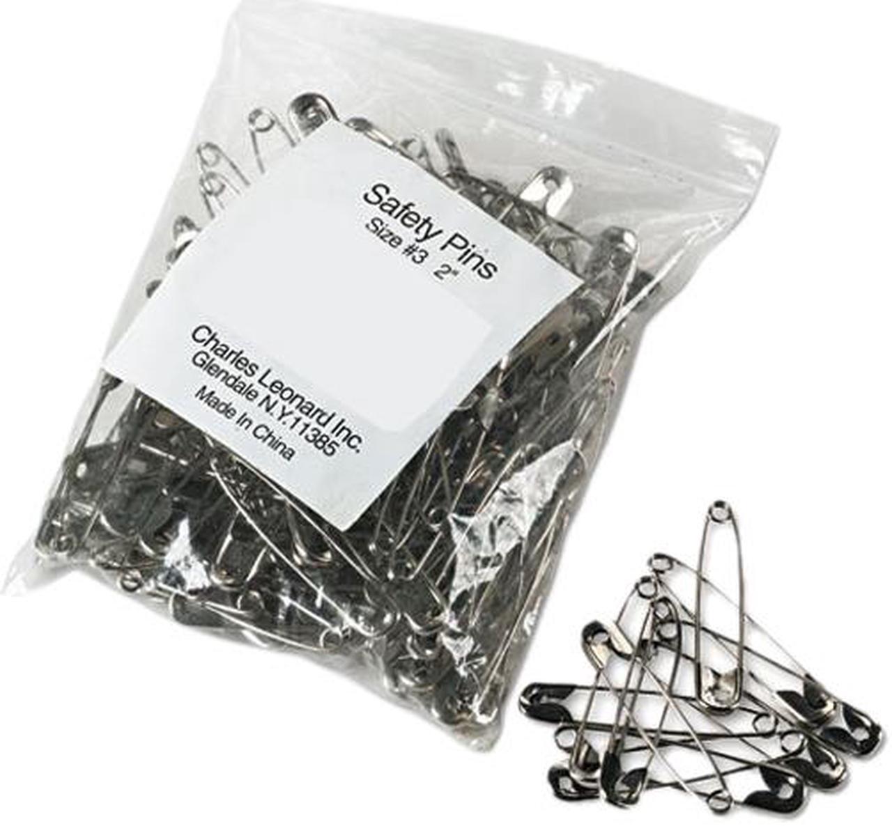 Main image of Charles Leonard 83200 Safety Pins, Nickel-Plated, Steel, 2" Length, 144/Pack