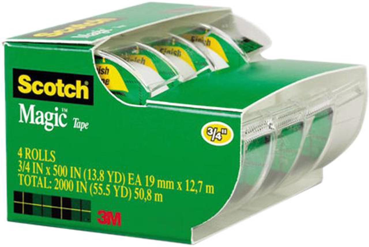 Main image of Scotch 4105 Magic Office Tape & Refillable Dispenser, 3/4" x 300", 1" Core, 4/Box