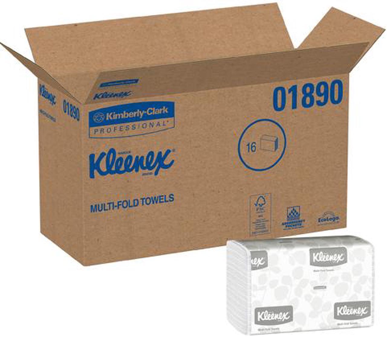 Alt view image 5 of 5 - Kleenex Multifold Paper Towels (01890), White, 16 Packs / Case, 150 Tri Fold Paper Towels / Pack, 2,400 Towels / Case