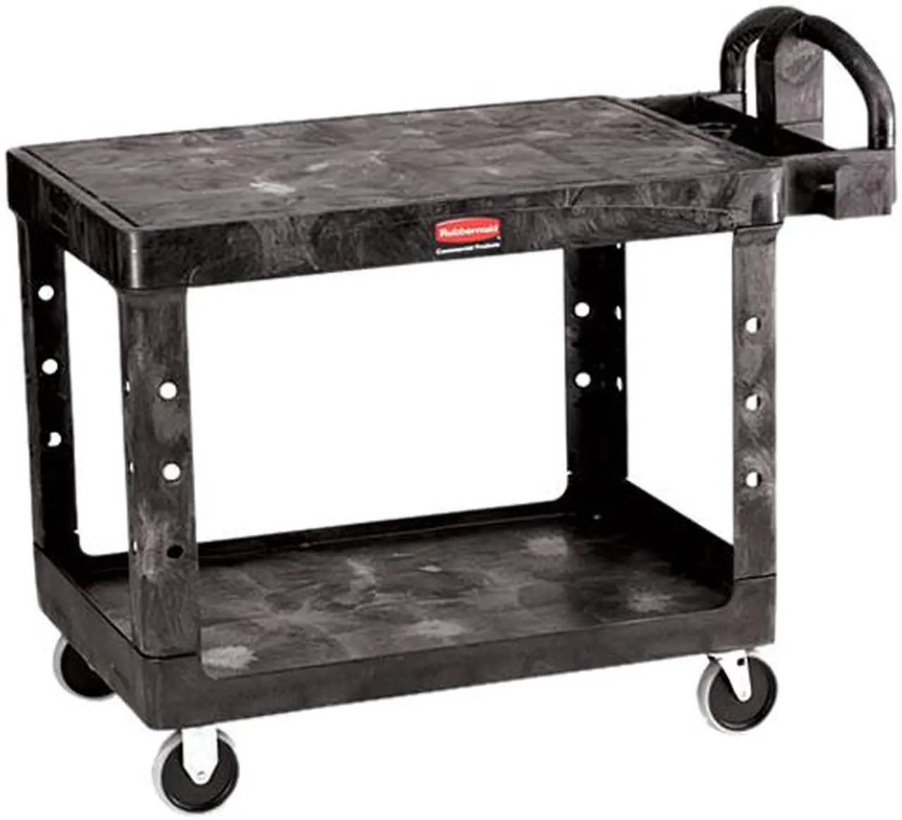 Main image of Rubbermaid Flat Shelf Utility Cart, 2-Shelf, 500lbs, 26 x 44 x 33-1/3, Black