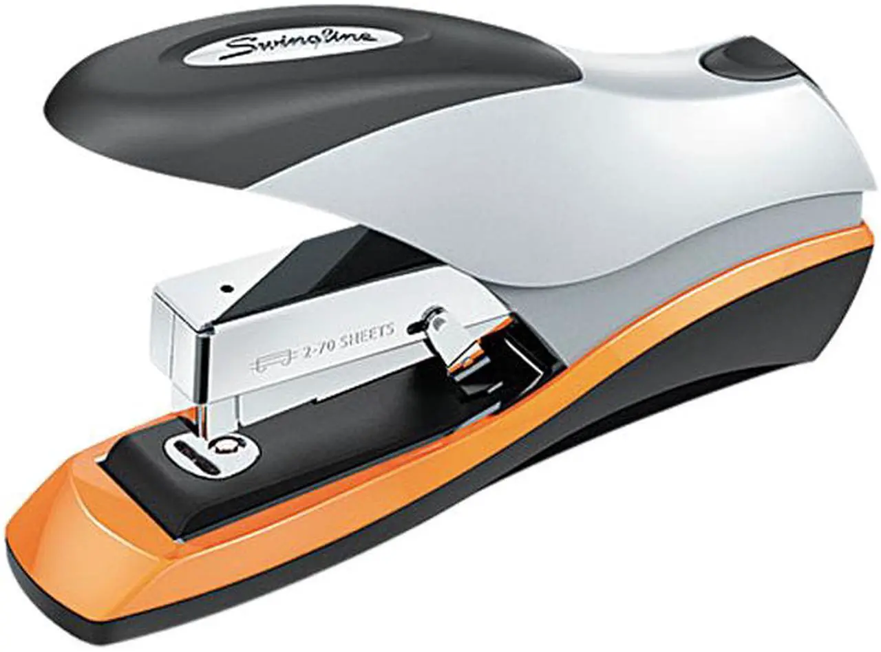 Main image of Swingline 87875 Optima Desktop Stapler, 70-Sheet Capacity, Silver/Orange/Black