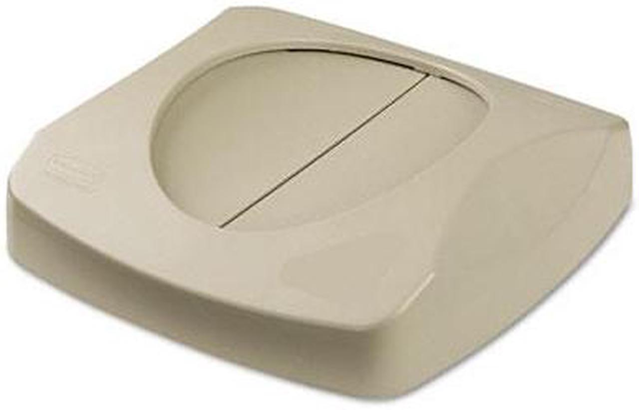 Main image of Rubbermaid Commercial                    Swing Top Lid for Untouchable Recycling Center, 16" Square, Beige