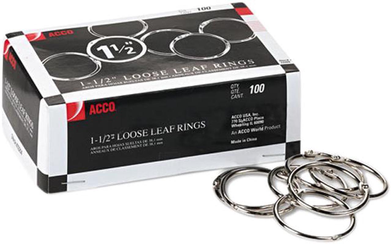 Main image of Acco 72204 Loose-leaf Binding Rings, Stainless Steel - 100 / Box - Silver