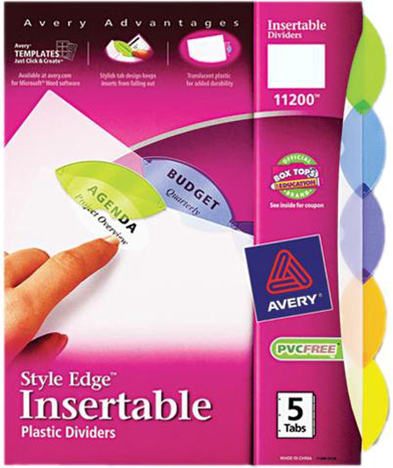 Main image of Avery Insertable Style Edge Tab Plastic Dividers 5-Tab Letter 11200