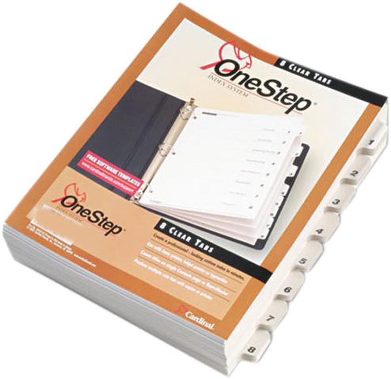 Main image of Cardinal 60833 QuickStep OneStep Bulk Index System, Title: 1-8, Letter, White, 24 Sets/Box