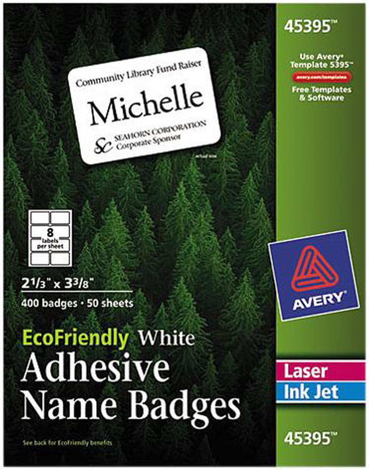 Main image of Avery 45395 EcoFriendly Adhesive Name Badges, 400 Badges