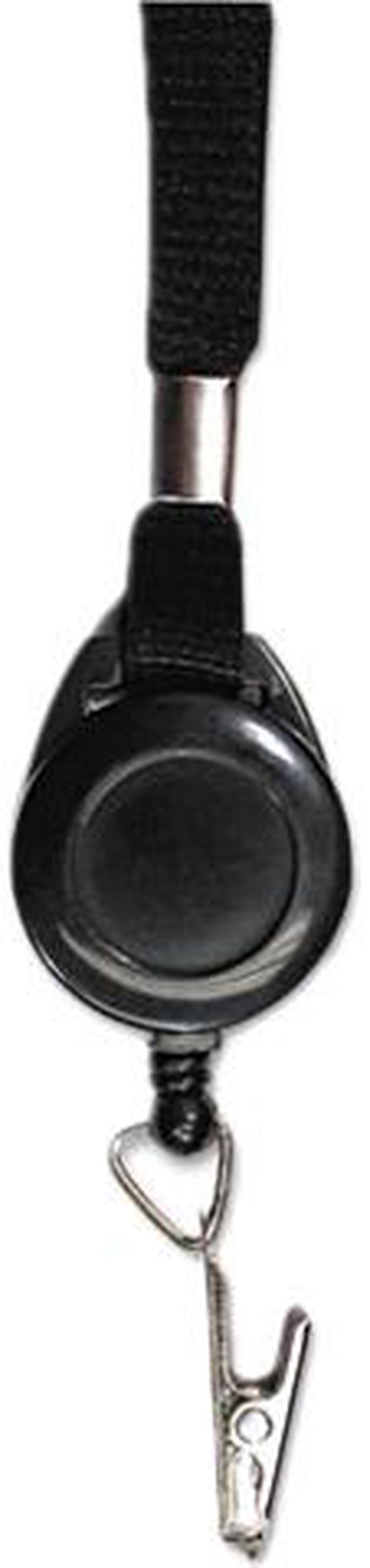Main image of Advantus 75549 Lanyards with Retractable ID Reels, Clip Style, 36" Long, Black, 12/Box