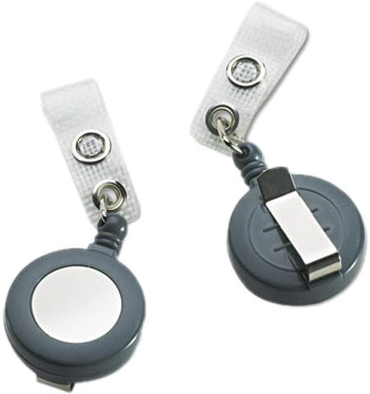 Main image of Badgemates Plastic Retractable Name Badge Reel, 23" Extension, Gray, 25/Box