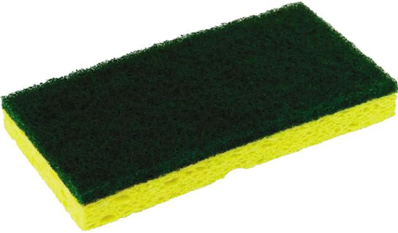 Main image of Continental SS652 Medium-Duty Scrubber Sponge, 3.13" x 6.25", Yellow/Green, 5/PK, 8 PK/CT