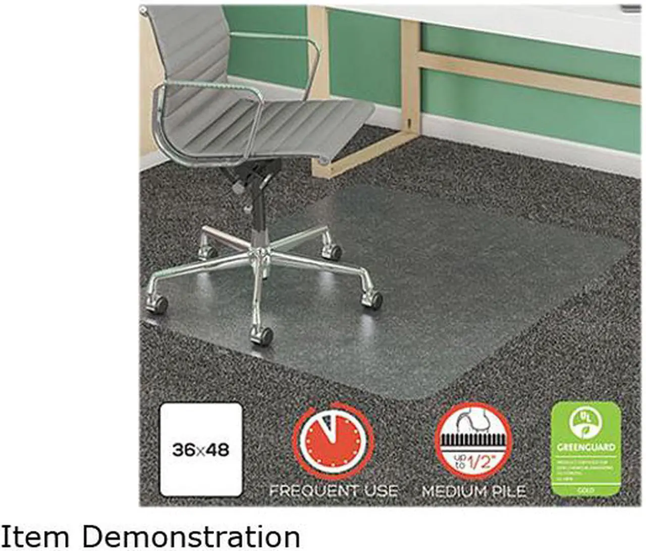 Main image of Deflecto CM14142 SuperMat Frequent Use Chair Mat, Rectangle, 36.00" x 48.00", Medium Pile, Clear