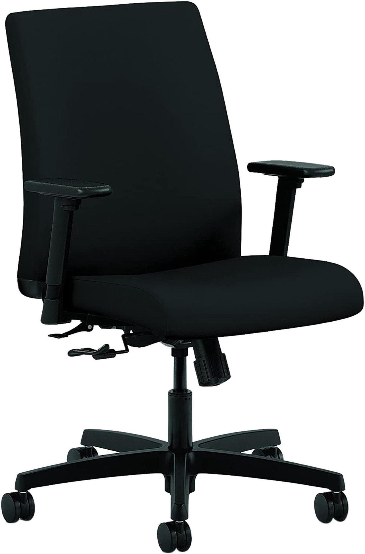 Main image of HON HITL1.A.H.U.CU10.T.SB Ignition Series Fabric Low-Back Task Chair, Supports up to 300 lbs., Black Seat/Black Back, Black Base
