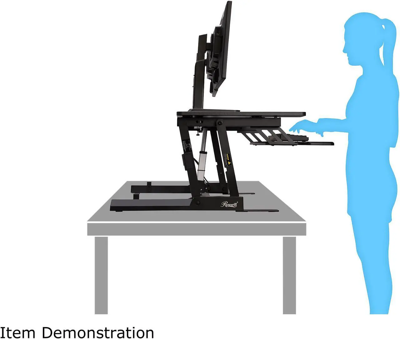 Alt view image 2 of 8 - Rosewill Height Adjustable Sit/Stand Desk Computer Riser RDR10