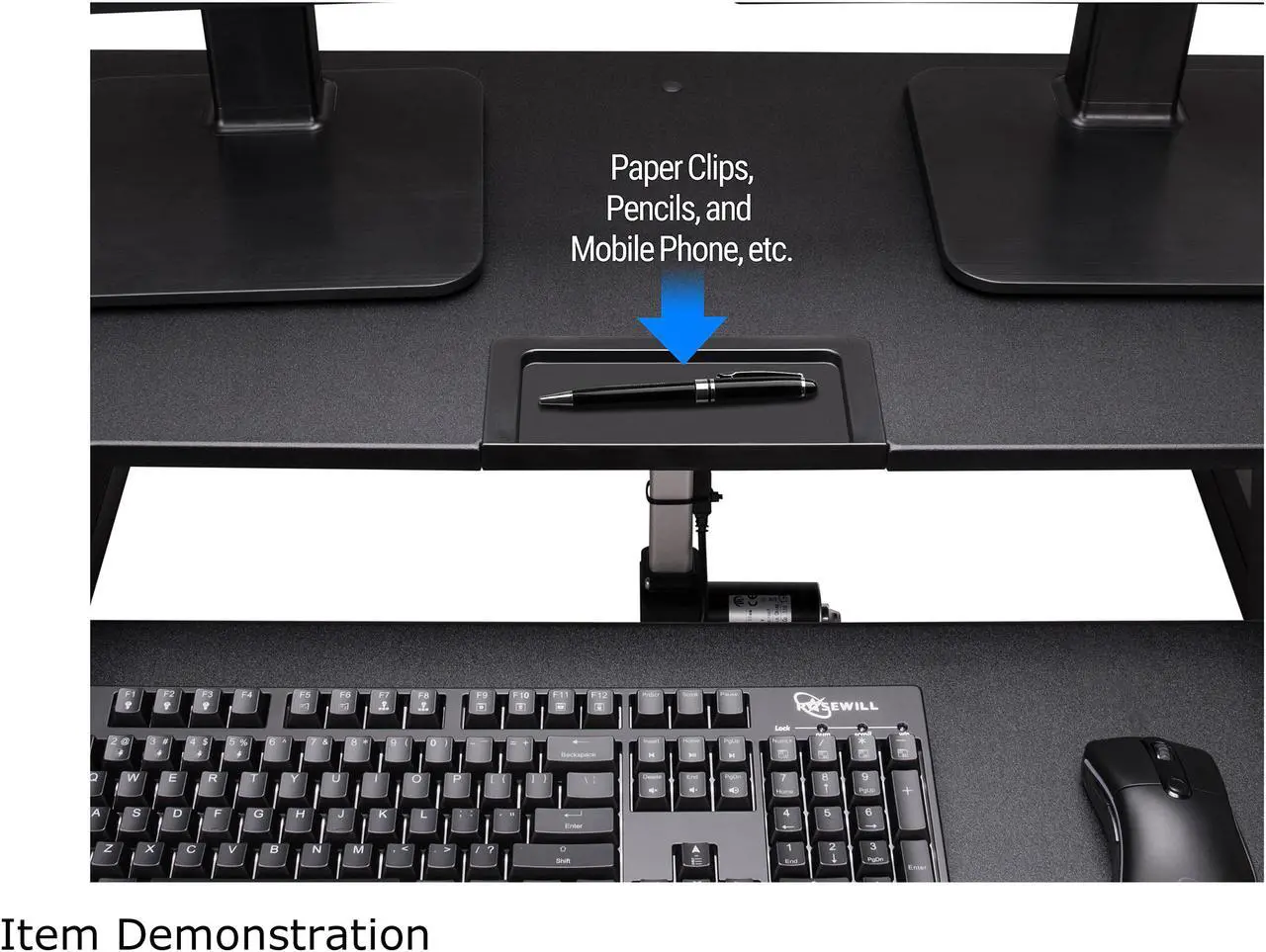 Alt view image 5 of 8 - Rosewill Height Adjustable Sit/Stand Desk Computer Riser RDR10