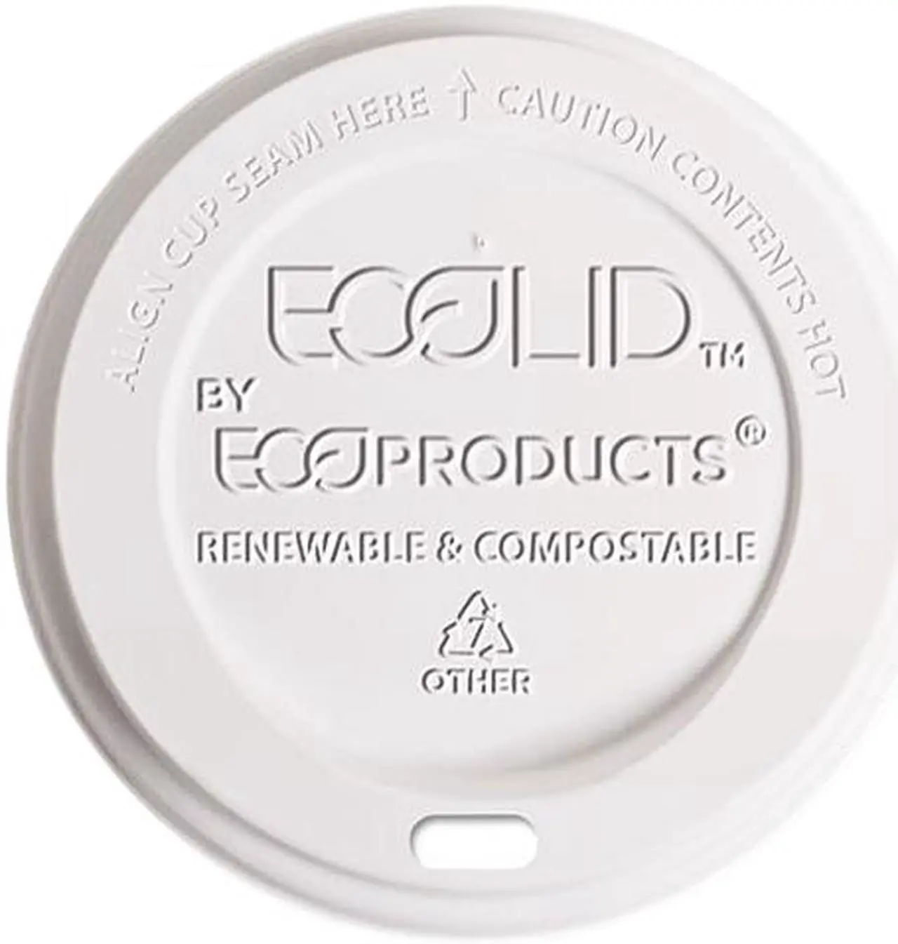 Main image of Eco-Products EP-ECOLID-W EcoLid Renewable PLA Lids for 10, 12, 16, 20 Hot Cup - 800/Case
