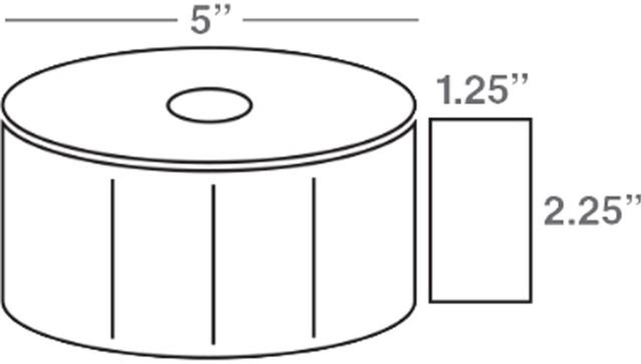 Main image of Wasp 633808402525 Thermal Transfer Labels, 2.25" x 1.25", 5"OD, 1900 Labels/Roll - 1 Case (4 Rolls)