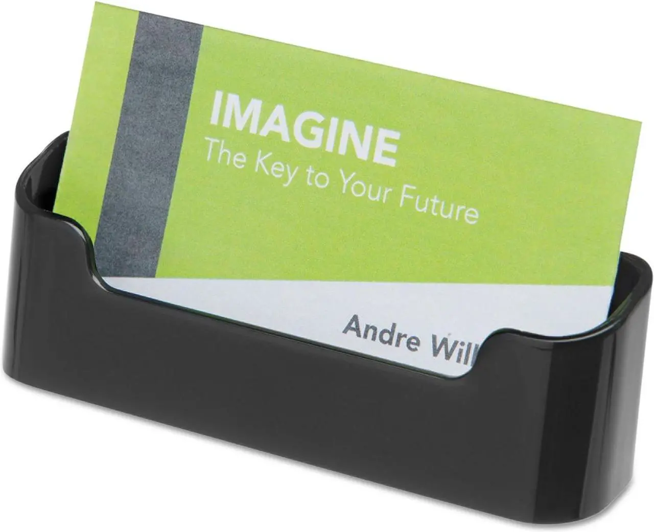 Alt view image 2 of 2 - Universal UNV08109 Business Card Holder, Capacity 50 3 1/2 x 2 Cards, Black