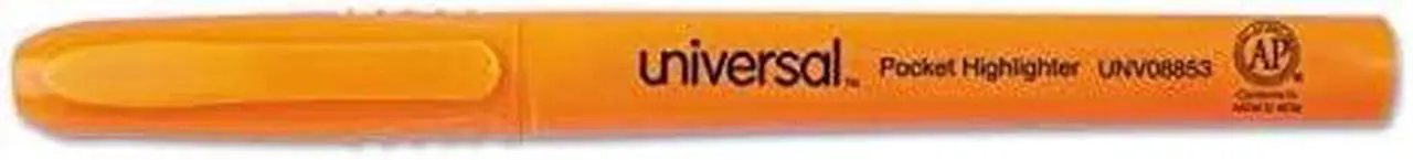Alt view image 2 of 3 - Universal UNV08853 Pocket Highlighters, Chisel Tip, Fluorescent Orange