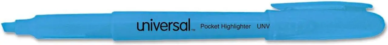 Main image of Universal UNV08854 Pocket Highlighters, Chisel Tip, Fluorescent Blue
