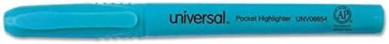 Alt view image 2 of 2 - Universal UNV08854 Pocket Highlighters, Chisel Tip, Fluorescent Blue