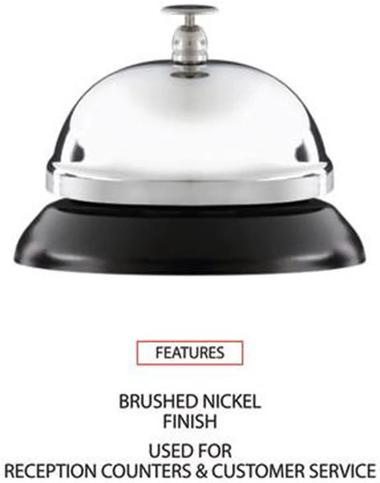 Alt view image 2 of 2 - Universal UNV10000 Call Bell, 3.38" Diameter, Brushed Nickel