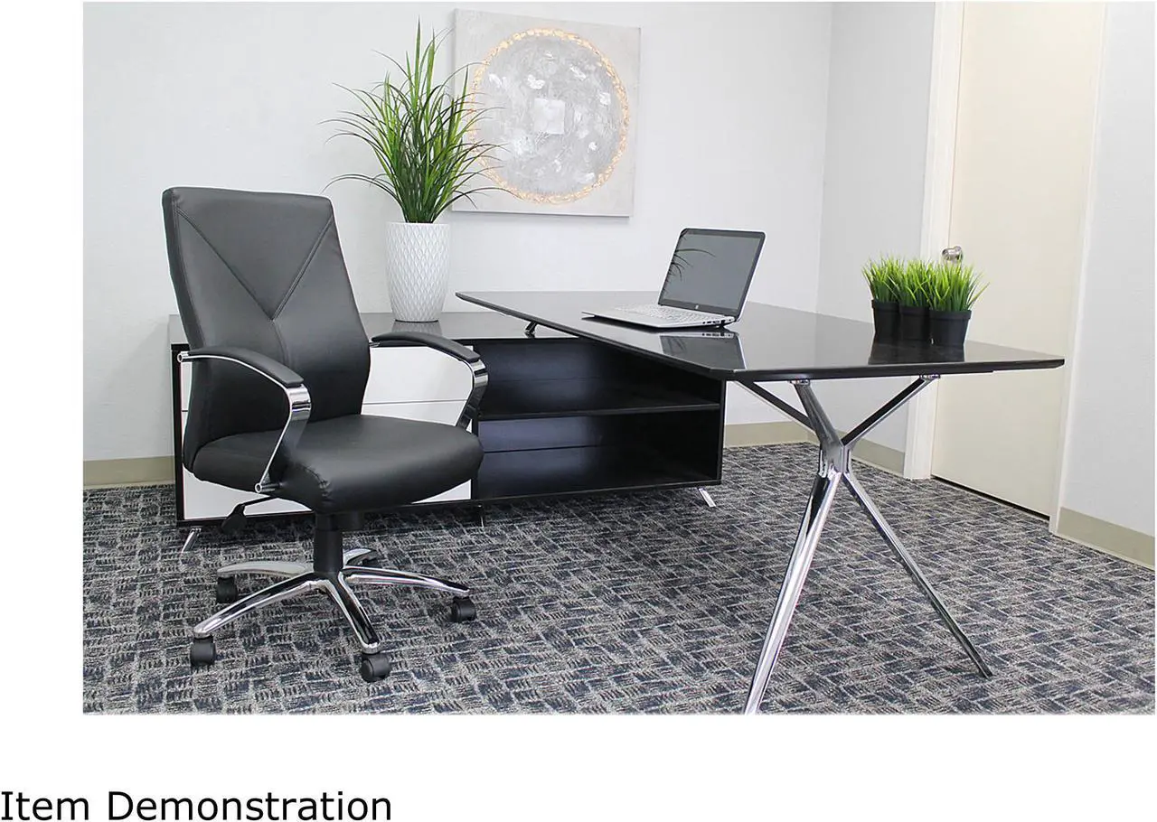 Alt view image 7 of 8 - Boss Office Supplies B10101-BK LeatherPlus Executive Chair