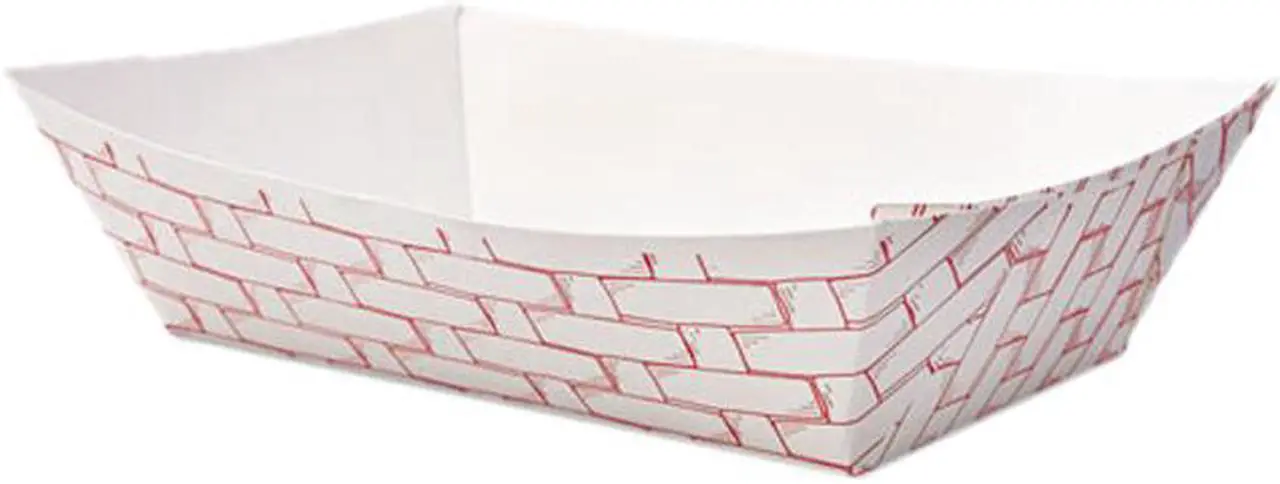 Main image of Boardwalk 30LAG200 Paper Food Baskets, 2lb Capacity, Red/White, 1000/Carton, 1 Carton