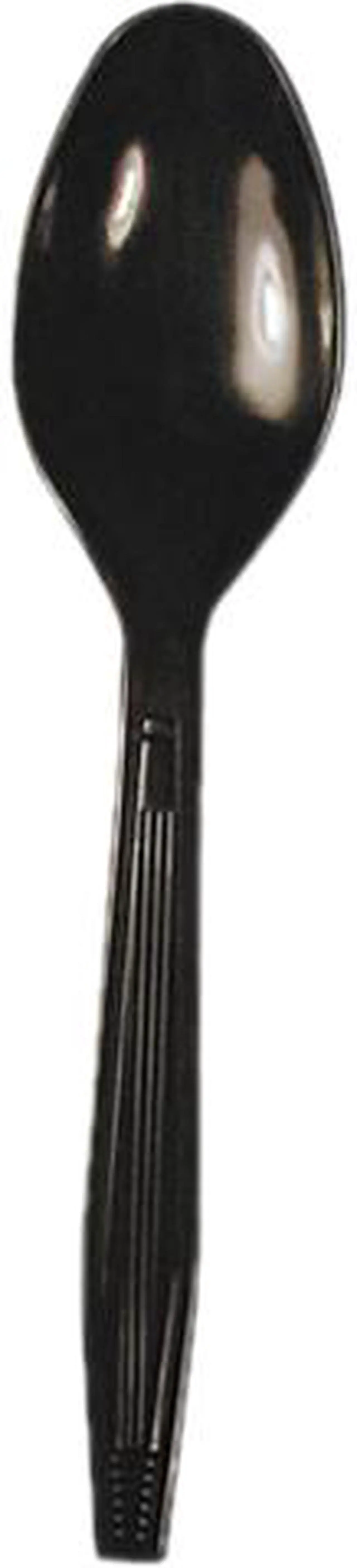Main image of Boardwalk SPOONHWBLA Full Length Polystyrene Cutlery, Teaspoon, Black, 1000/Carton, 1 Carton