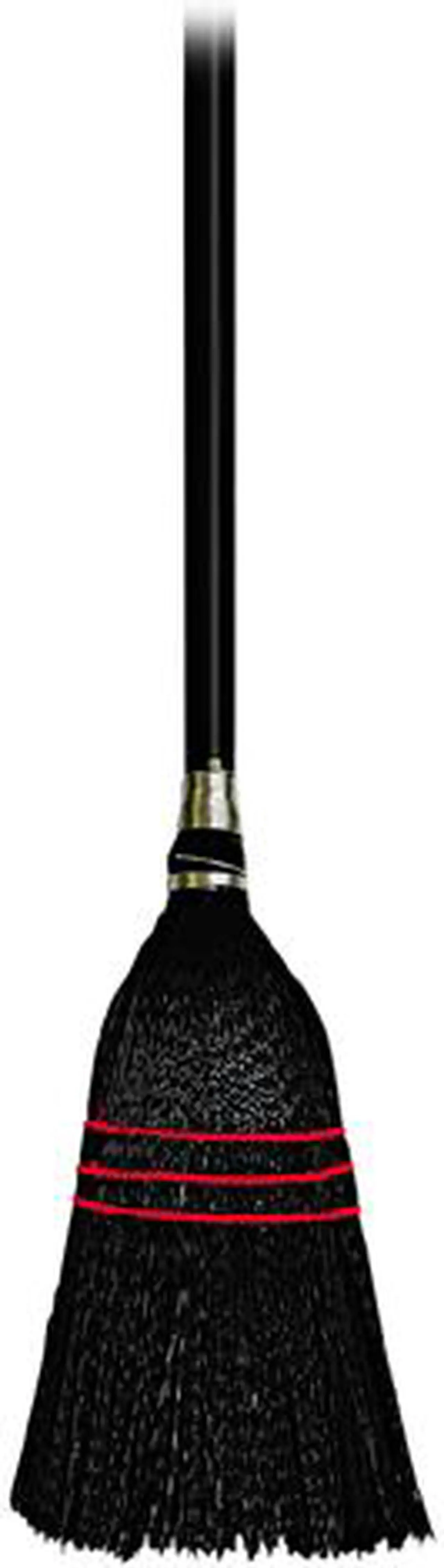 Main image of Boardwalk BWK951BP Flag Tipped Poly Bristle Lobby Broom, 37"-38" Length, Natural/Black, 12/Carton