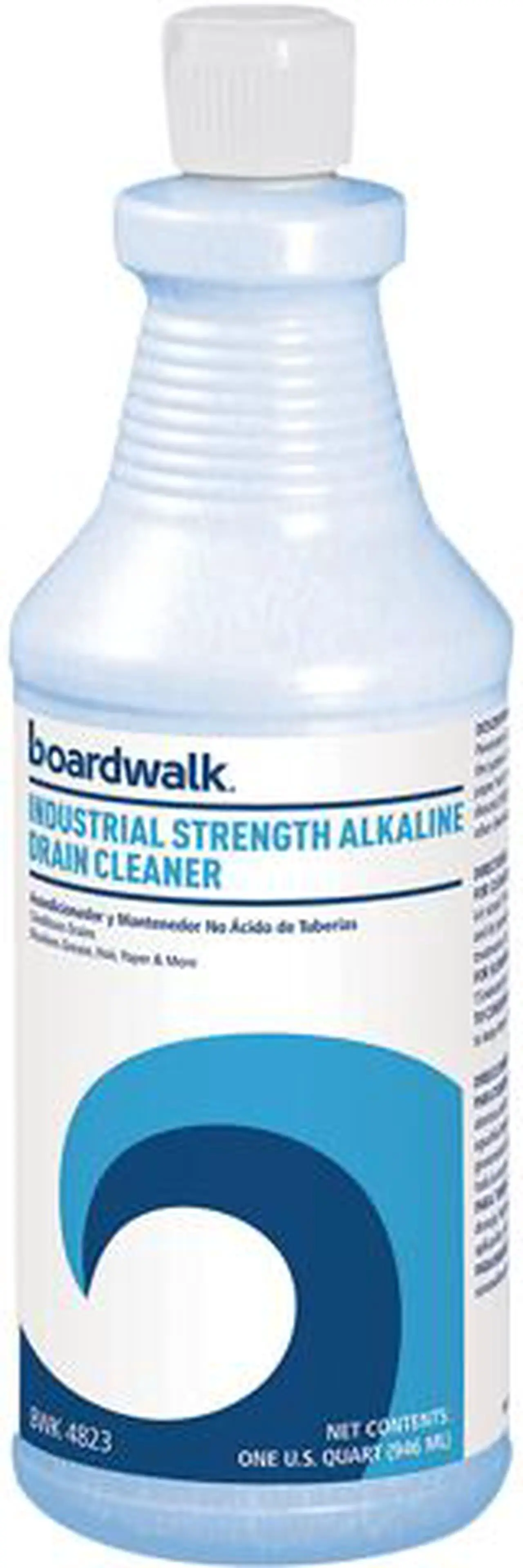 Main image of Boardwalk BWK 4823EA Industrial Strength Alkaline Drain Cleaner, 32 oz. Bottle