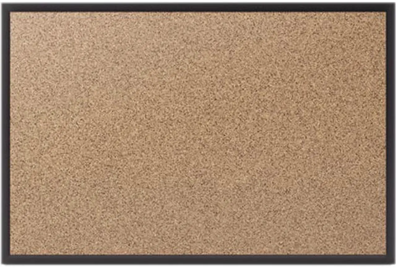 Main image of Quartet Classic Cork Bulletin Board, 24x18, Black Aluminum Frame