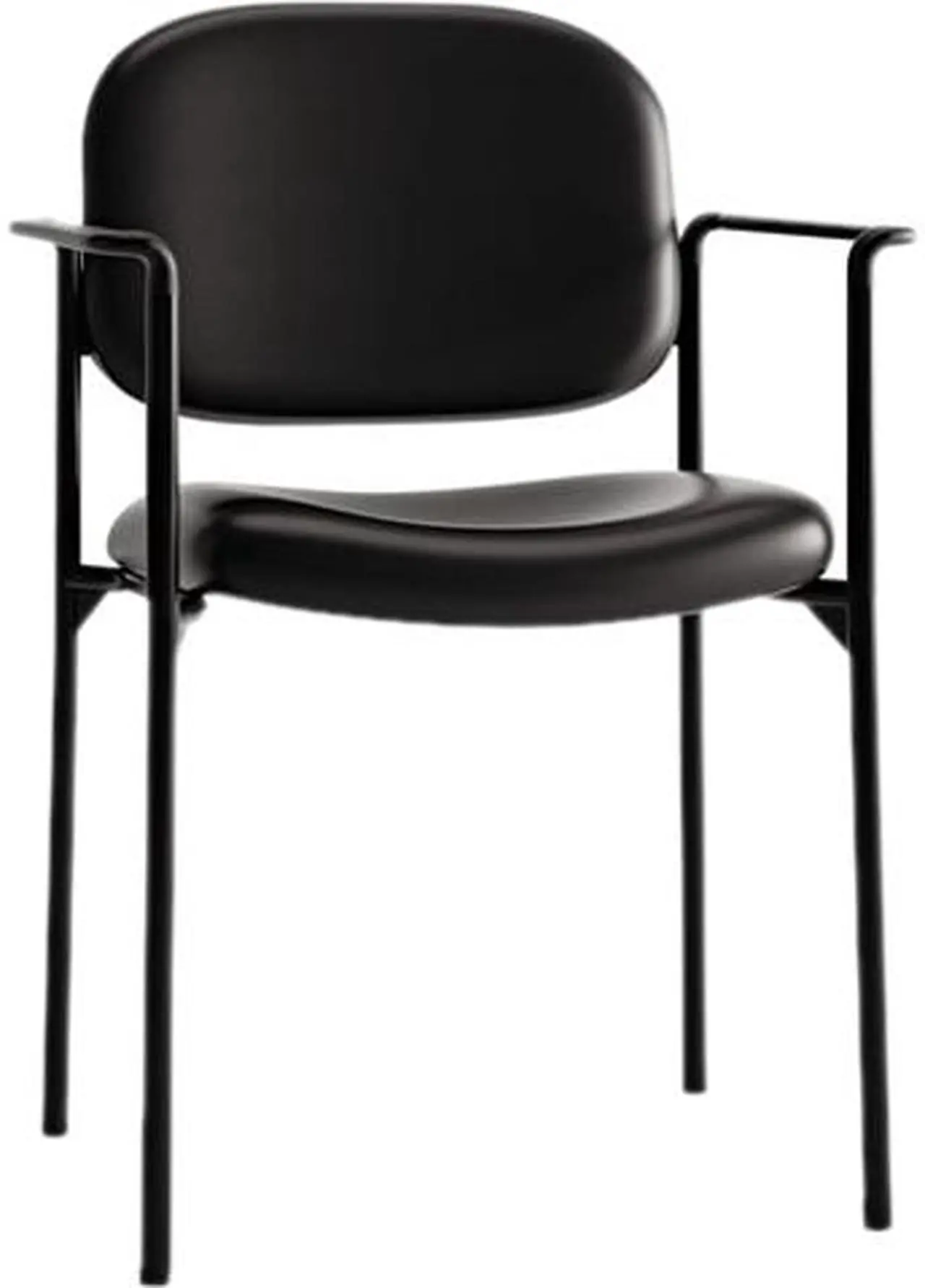 Main image of HON HVL616.SB11 Guest Chairs With Arms Black Frame - Black Leather