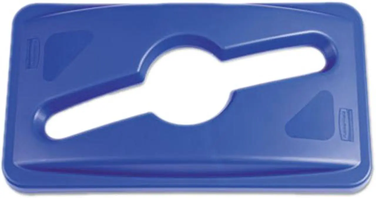 Main image of Rubbermaid Commercial 1788372 Slim Jim Recycling Mixed Lid Blue