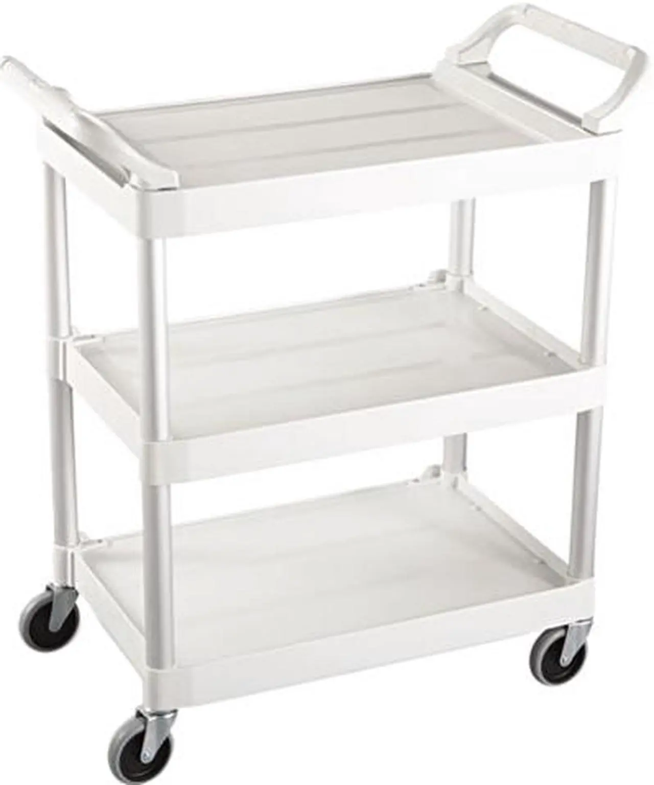 Main image of Rubbermaid Commercial RCP 3424-88 OWH 3-Shelf Service Cart, 200-lb Cap., 18 5/8w x 33 5/8d x 37 3/4h, Off-White