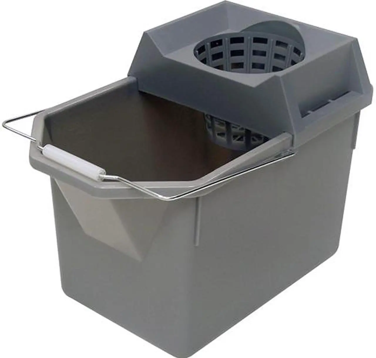 Main image of Rubbermaid Commercial FG619400STL Pail / Strainer Combination, 15 qt, Steel Gray