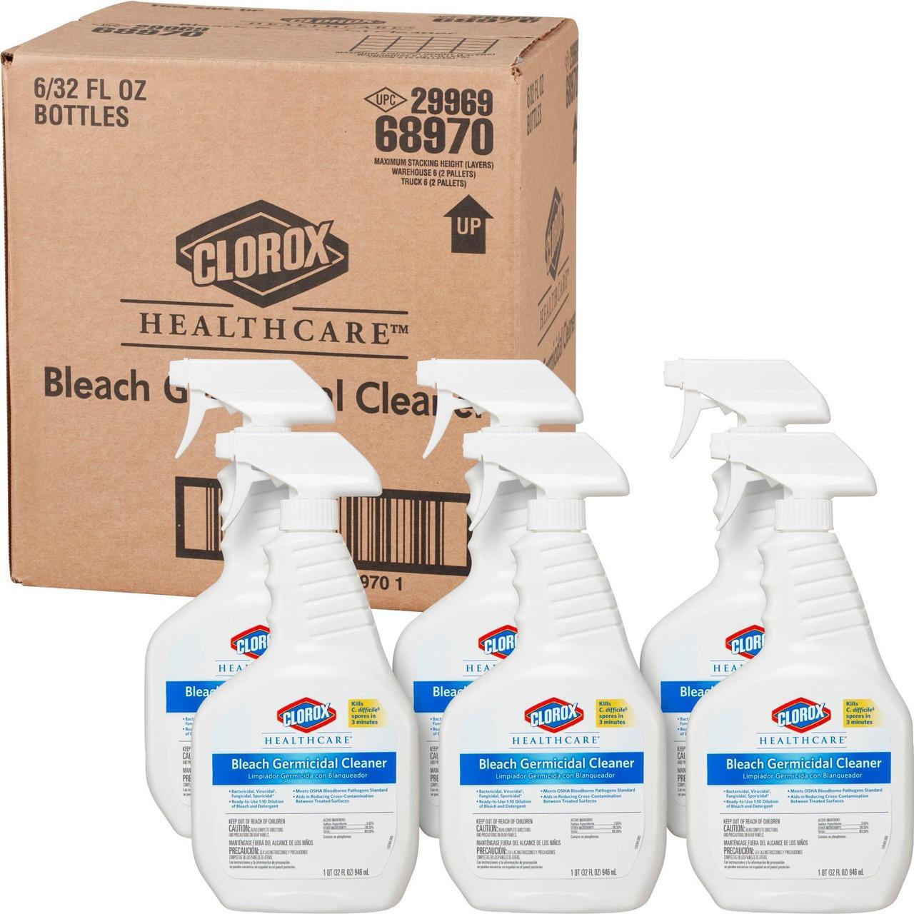 Alt view image 3 of 3 - Clorox Bleach Germicidal Cleaner, 32 oz Spray Bottle, 6/Carton CLO68970CT