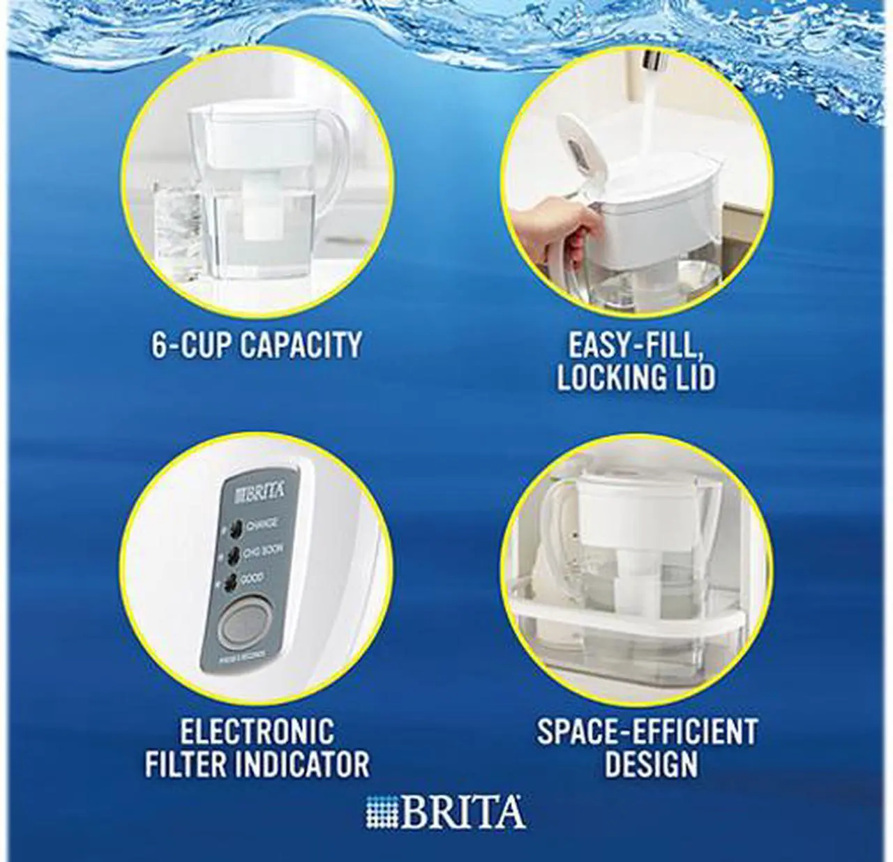 Alt view image 7 of 11 - Brita 35566CT Space Saver Water Filter Pitcher