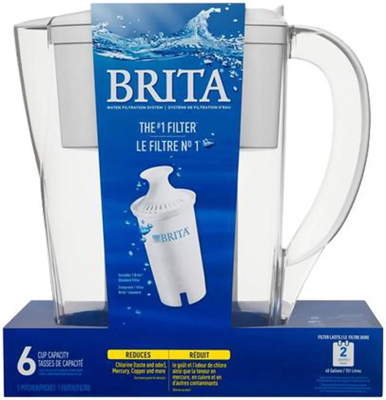 Alt view image 2 of 11 - Brita 35566CT Space Saver Water Filter Pitcher