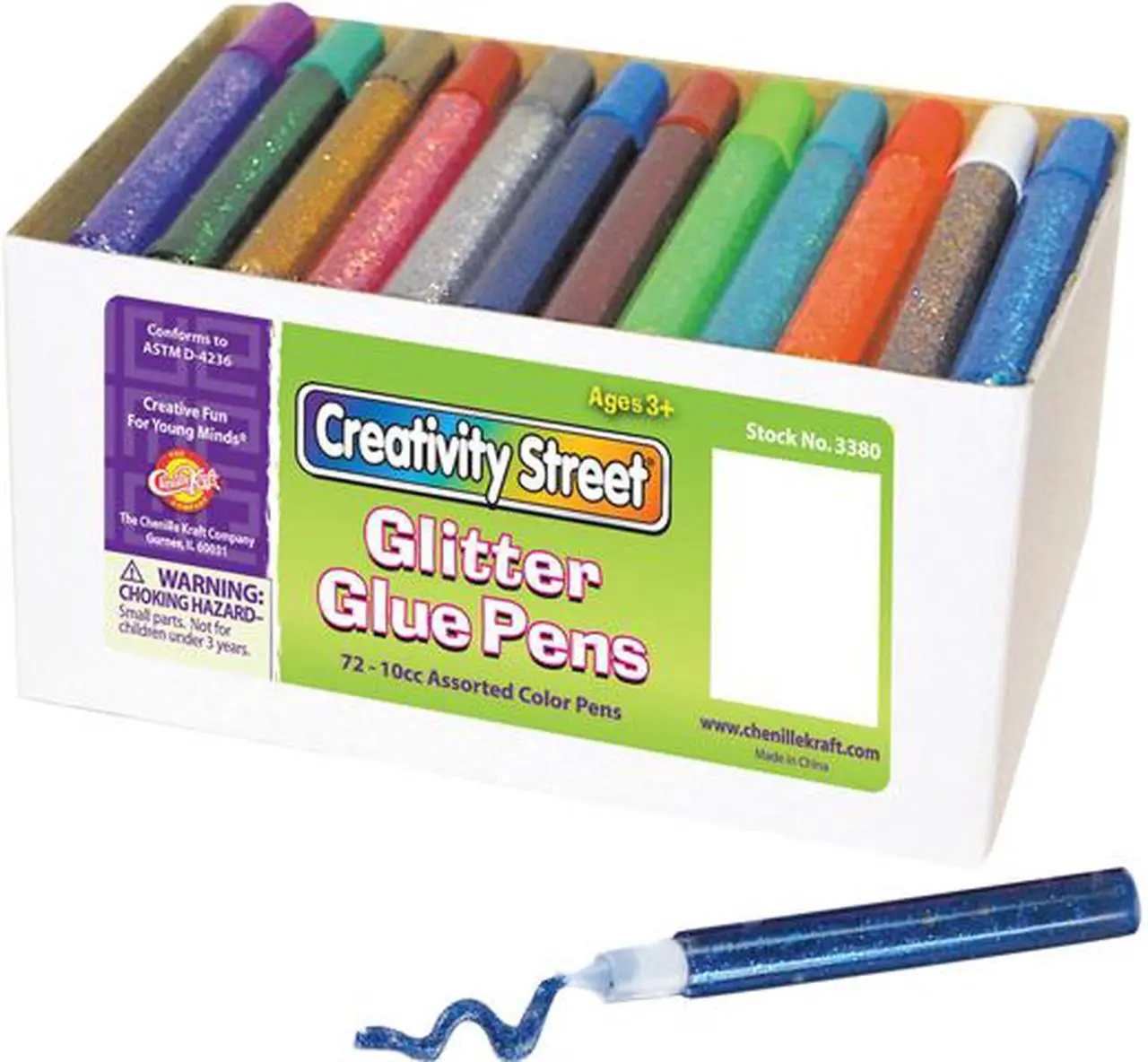 Main image of Creativity Street 3380-00 Glitter Glue Pens, Assorted, 10 cc Tube, 72 / Pack