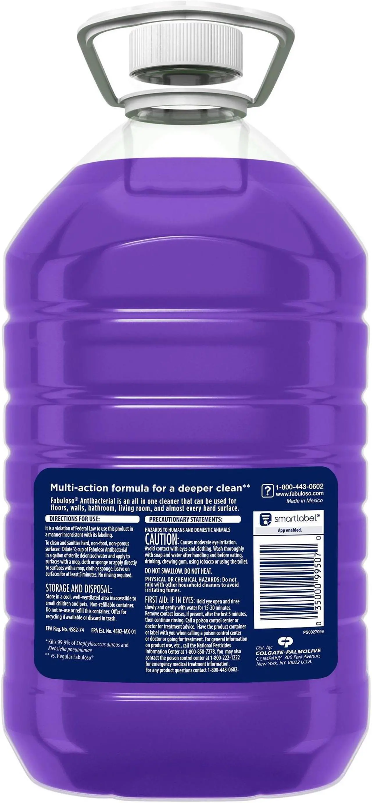Alt view image 2 of 3 - Fabuloso Complete Antibacterial Cleaner - 169 fl oz (5.3 quart) - Lavender Scent Bottle - 1 Each 61018224