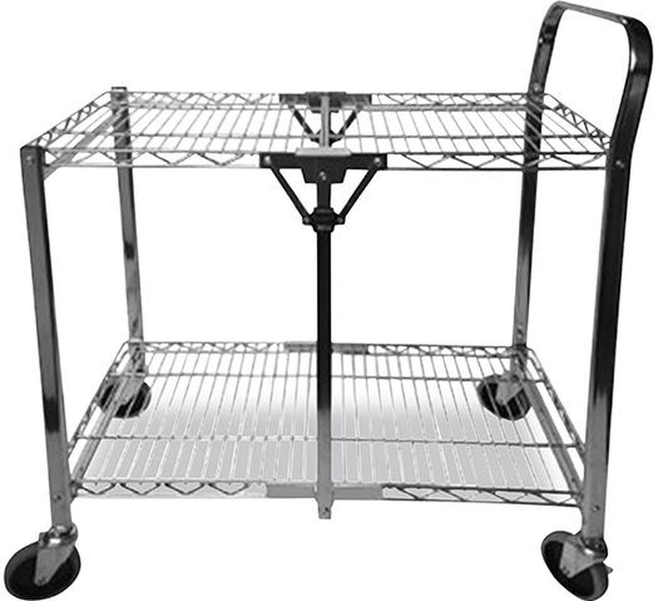 Main image of Bostitch BSAC-LG-BLACK Stowaway Folding Carts, 2 Shelves, 35.00"w x 37.25"d x 22.00"h, Black, 250 lb Capacity