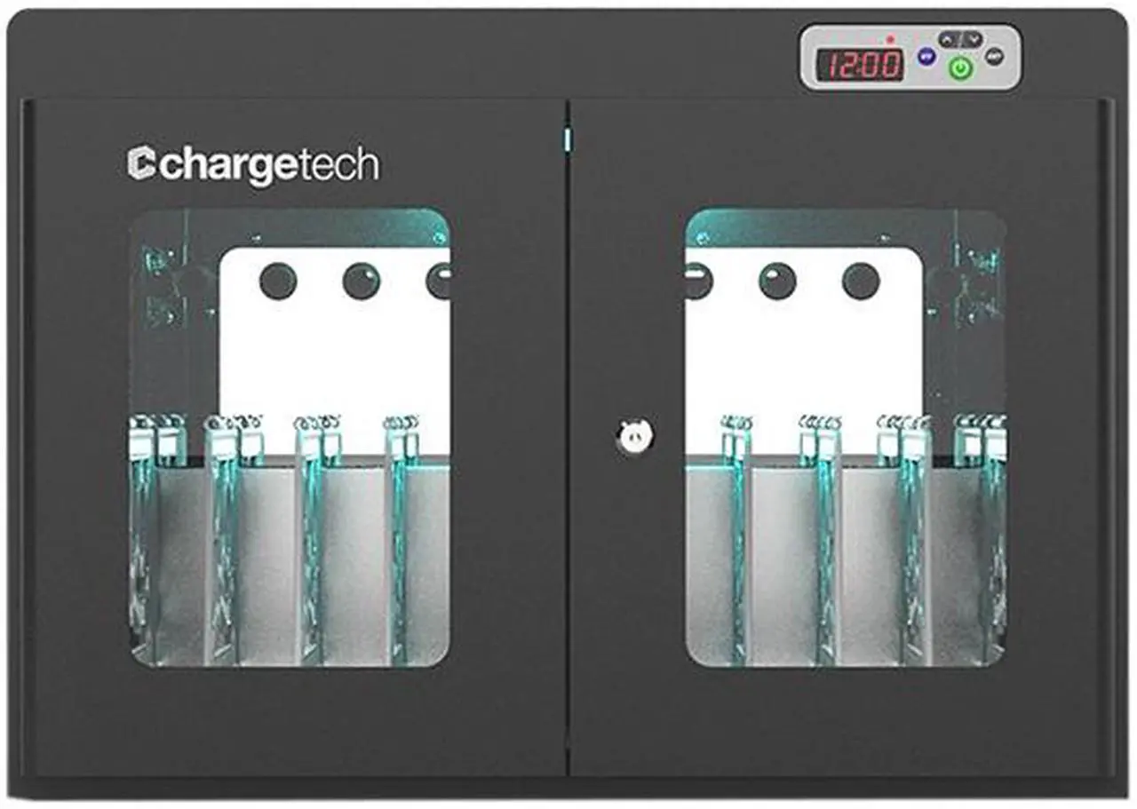 Alt view image 4 of 5 - ChargeTech CT-300107SS 10 Bay UV Light Disinfection & Charging Cabinet 2.0