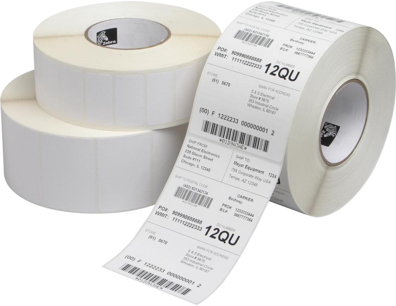 Zebra 10015341  2.25"x1.25" Z-Select 4000D Labels - 1 Case (12 Rolls)