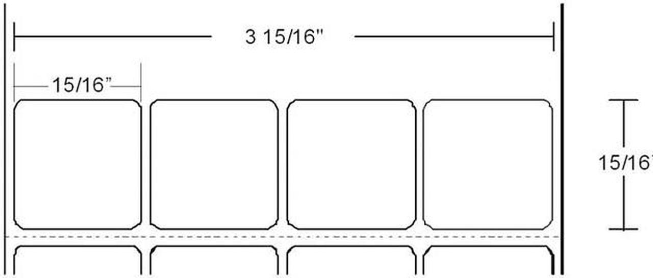 Main image of Zebra 10008404 0.9375" x 0.9375" Z-Xtreme 5000T Labels - 1 Case (4 Rolls)